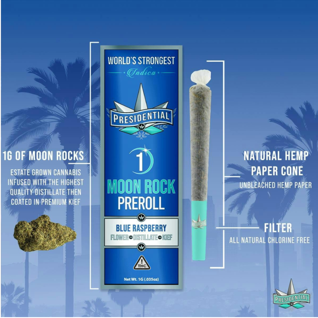Presidential Blue Raspberry 1g Moon Rock Preroll