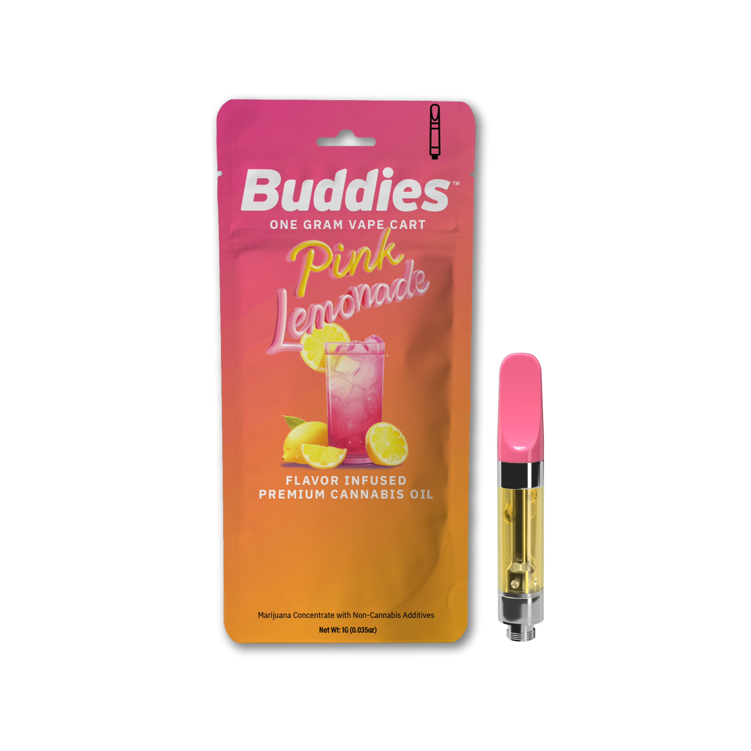 Buddies Pink Lemonade 1g Vape Cartridge