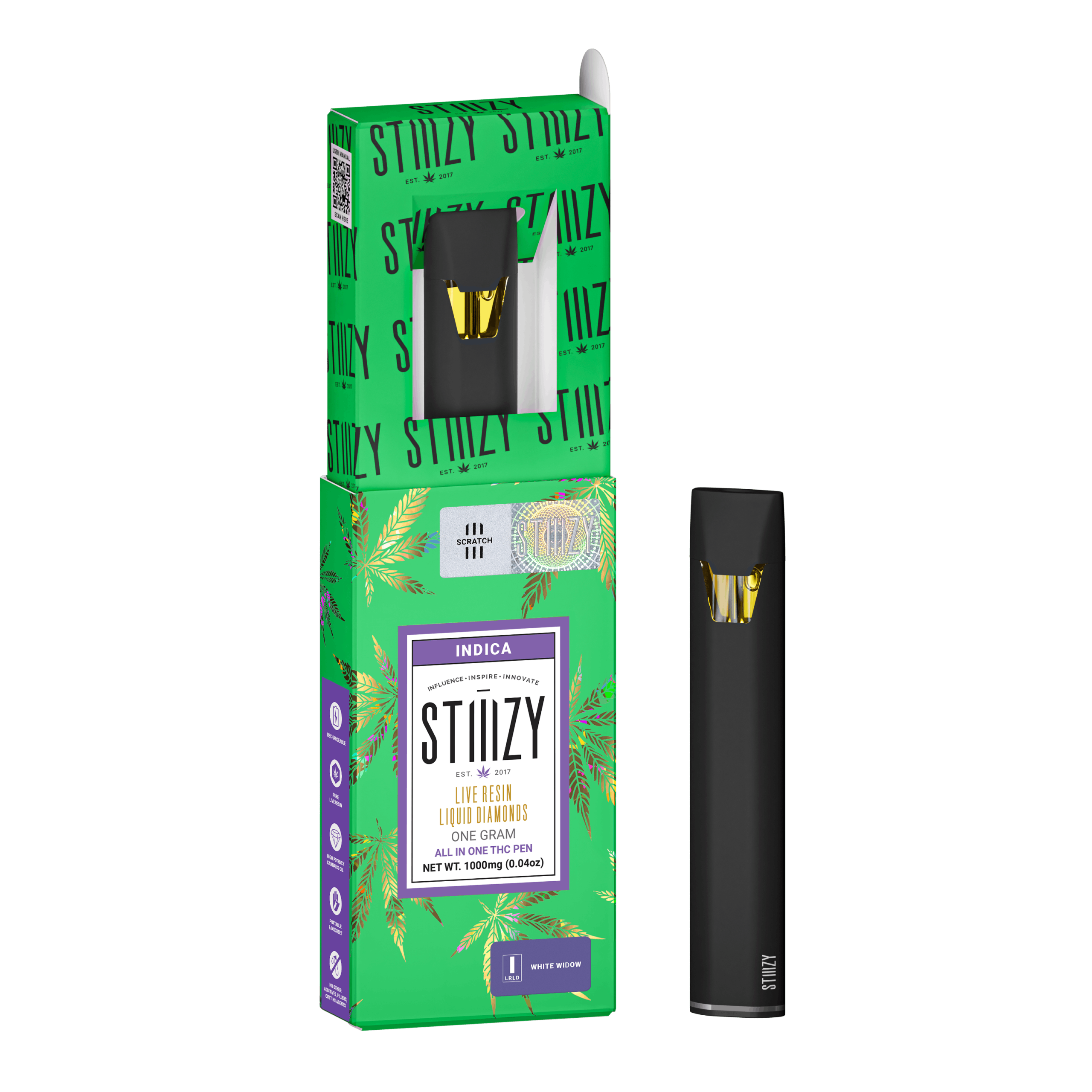 Stiiizy White Widow.95g Live Resin Liquid Diamonds All In One