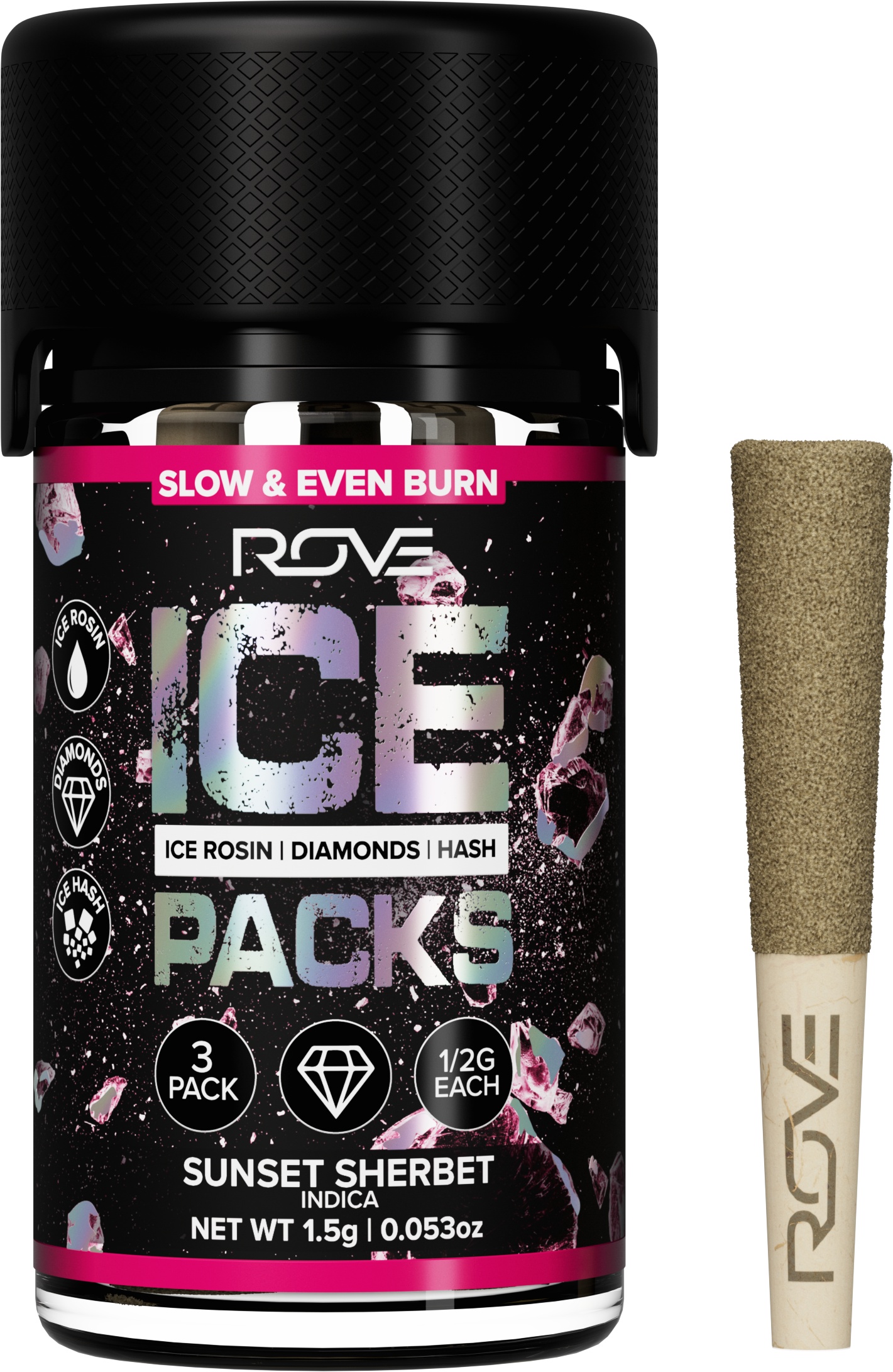 Rove Ice Packs Sunset Sherbet .5g Infused Preroll 3pk