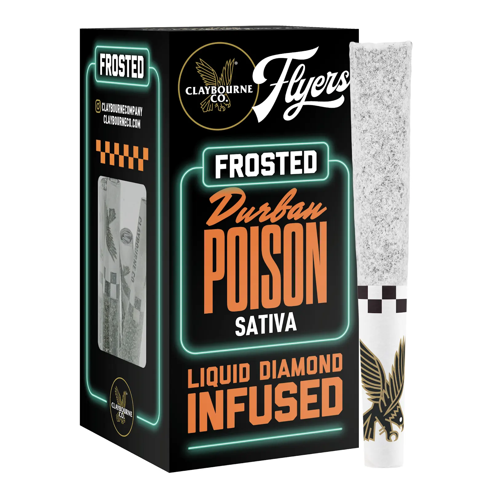 Claybourne Co. Frosted Flyers Durban Poison .5g Infused Preroll 3pk
