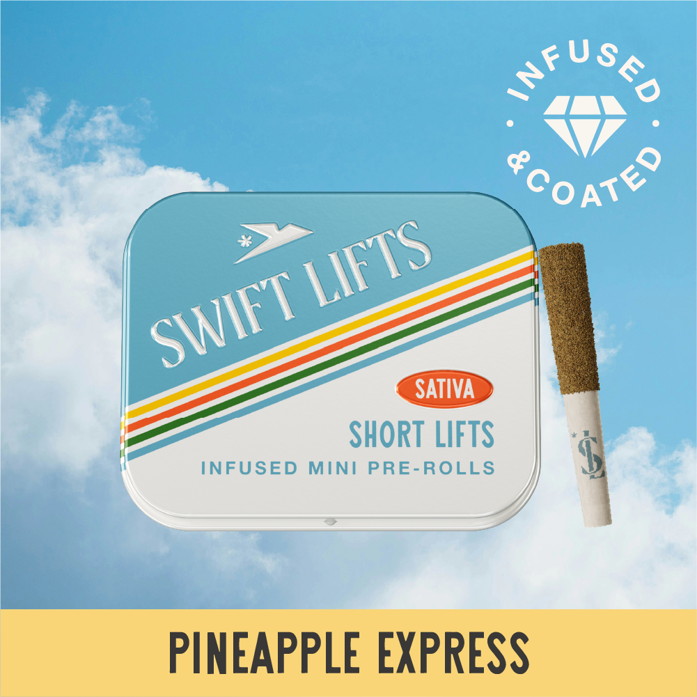 Swift Lifts Pineapple Express .5g Infused & Kief Coated Short Lifts Preroll 4pk