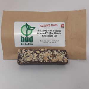 Bud Eds THC Score Bar - Almond Toffee Flavour - 4x25MG