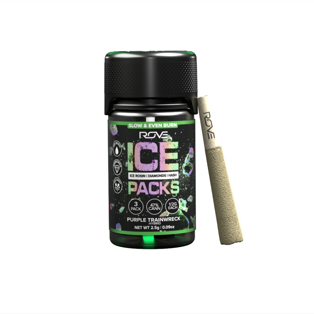 Rove Ice Packs Purple Trainwreck .5g Infused Preroll 3pk
