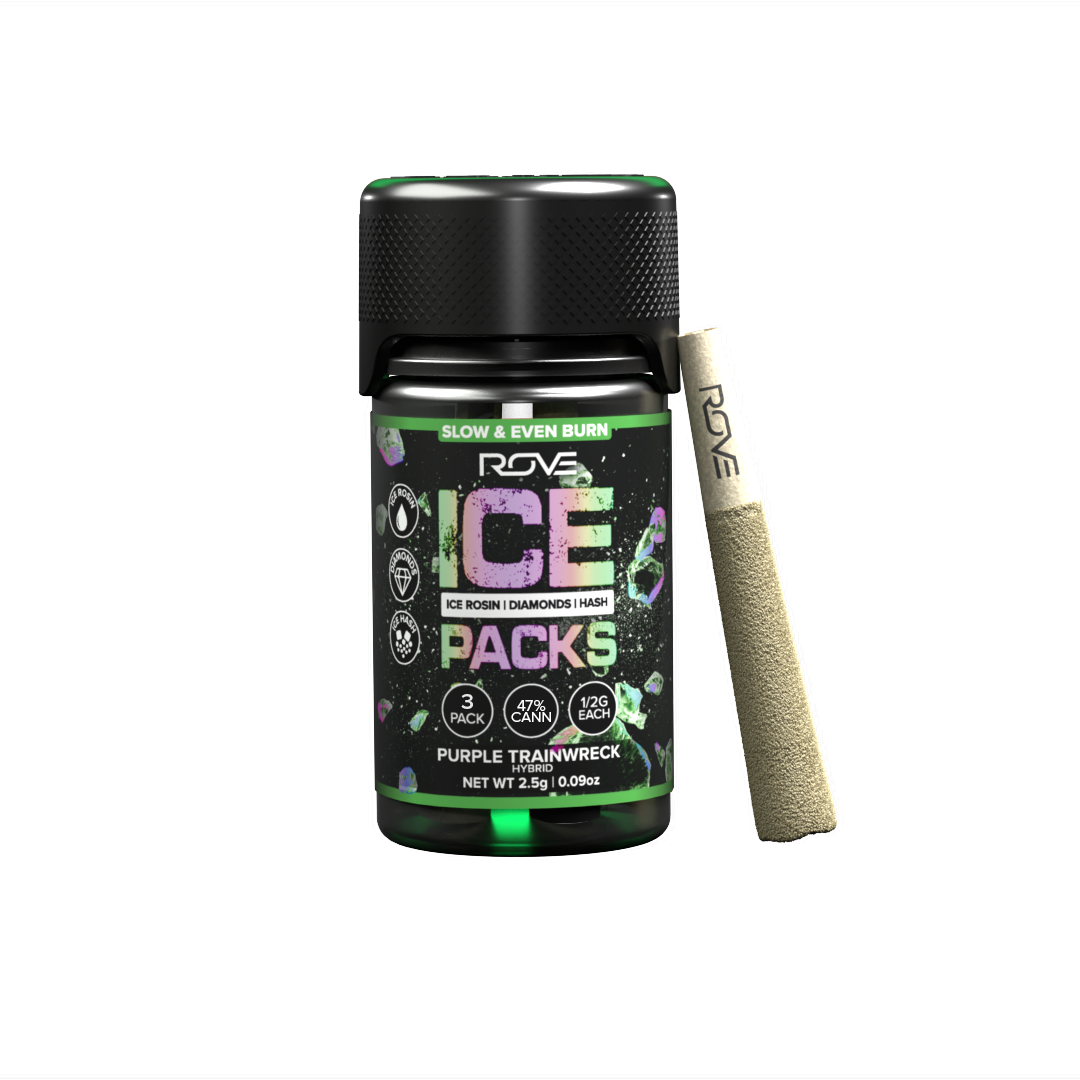Rove Ice Packs Purple Trainwreck .5g Infused Preroll 3pk