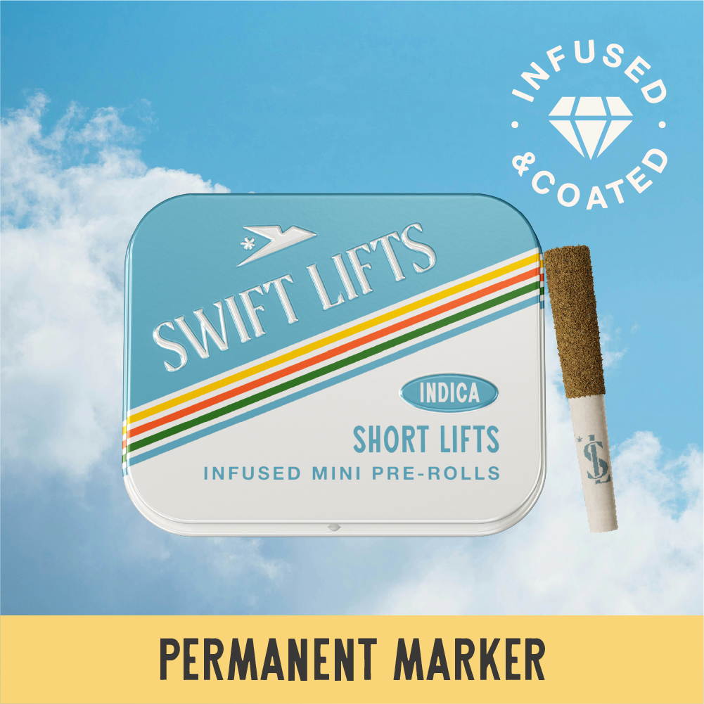 Swift Lifts Permanent Marker .5g Infused & Kief Coated Short Lifts Preroll 4pk