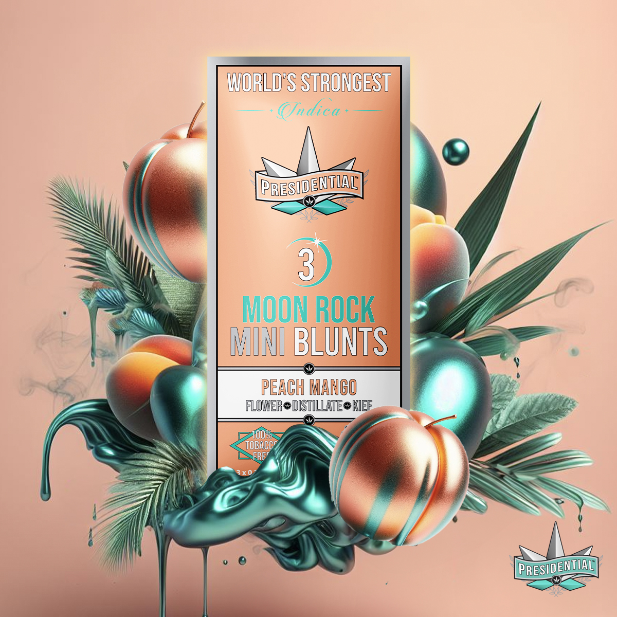 Presidential Peach Mango .6g Moon Rock Mini Blunt 3pk